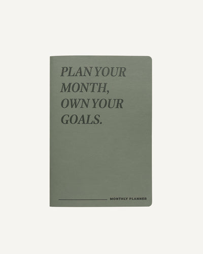 Undated Monthly Planner Matcha Latte - PU Cover | 40 Sheets