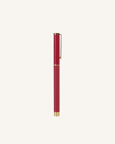 Cherry Lacquer Ballpoint Pen - Black Ink | Gold Trim