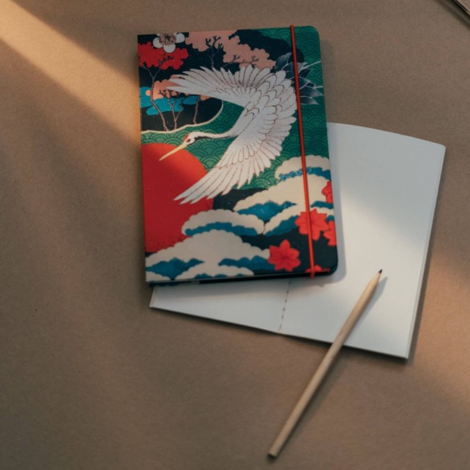 Japanese Crane A5 Handcrafted Notebook