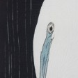 Egret In The Rain Wooden Wall Scroll
