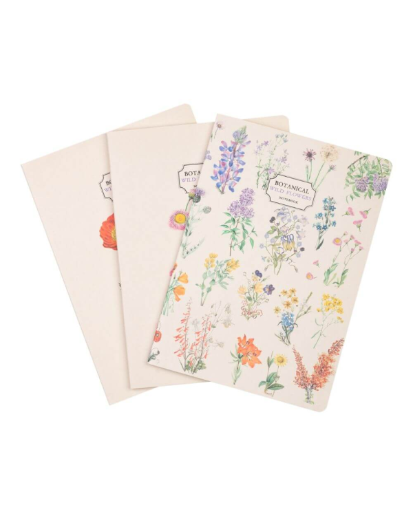 Pack of 3 Wild Flowers A5 Notebook