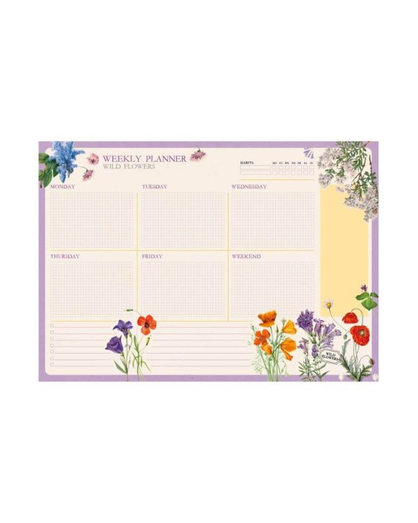 A4 Weekly Planner Notepad Wild Flowers