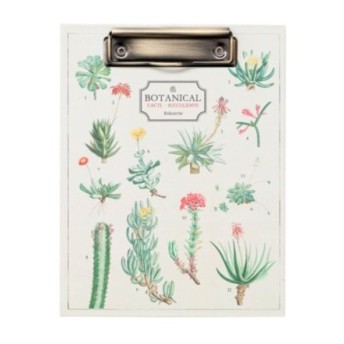 A5 Botanical Cacti Folder with Clip