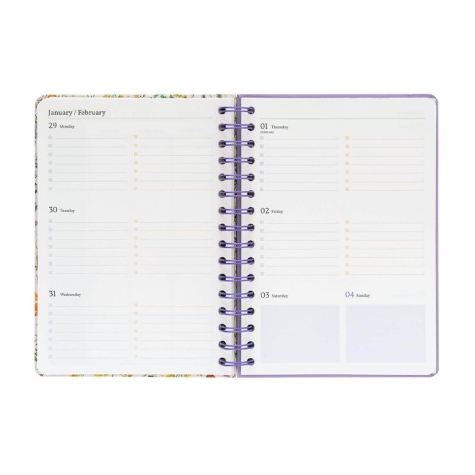 Wild Flowers 2023/2024 A5 Academic Diary Week To View 12 Months